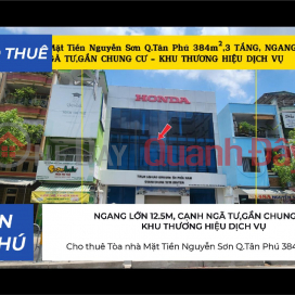 Building for rent on Nguyen Son Street, Tan Phu District, 384m², 3 floors, 12m frontage - next to the intersection. _0