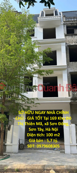 SỞ HỮU NGAY NHÀ CHÍNH CHỦ - GIÁ TỐT Tại 169 Khu Đô Thị Thiên Mã, xã Sơn Đông, Sơn Tây, Hà Nội Niêm yết bán