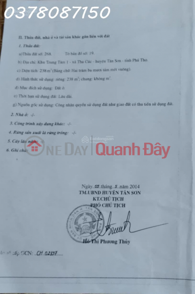 Siêu phẩm - Nhà đẹp 2 tầng mặt phố Quốc lộ 32, Tân Sơn, Phú Thọ, 238 m2, giá 4,5 tỷ | Việt Nam | Bán, đ 4,5 tỷ