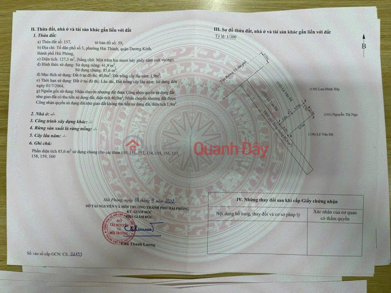 Lô đất Hải Thành 2 tiềm năng gần tuyến công viên, ZALO 0567 222 555 Niêm yết bán