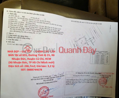BEAUTIFUL HOUSE – GOOD PRICE – OWNER NEEDS TO SELL AT 655, Provincial Road 15, Nhuan Duc Commune, Cu Chi District, Ho Chi Minh City _0