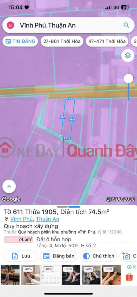 Property Search Vietnam | OneDay | Residential | Sales Listings Asphalt land, separate title in the center of Vinh Phu, Thuan An, Binh Duong