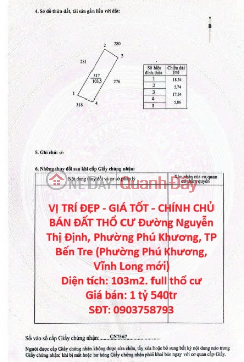PRIME LOCATION - GOOD PRICE - OWNER SELLING RESIDENTIAL LAND Nguyen Thi Dinh Street, Phu Khuong Ward, Ben Tre City _0
