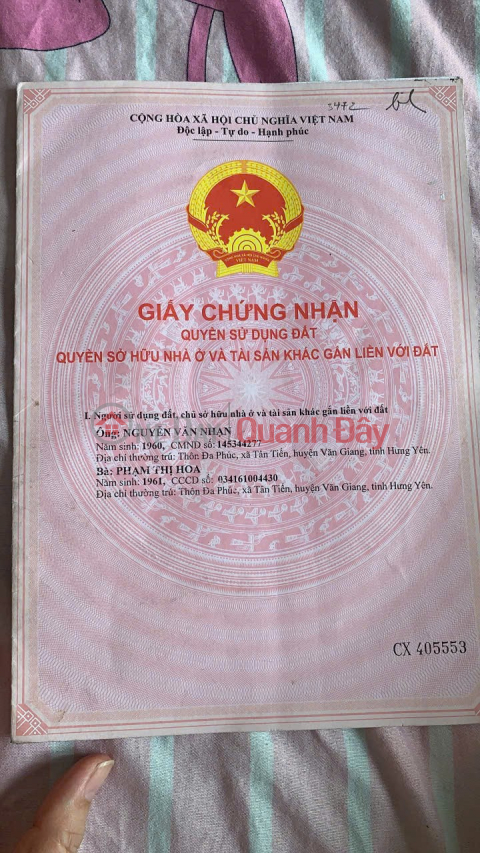 OWNER Sells Land Every Year - GOOD PRICE - In Tan Tien Commune, Van Giang District, Hung Yen _0