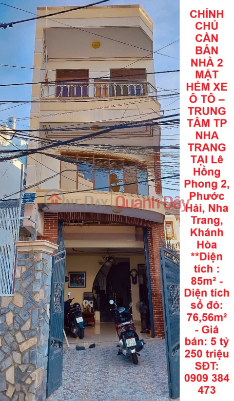 OWNER NEEDS TO SELL HOUSE WITH 2 FRONTS ON CAR ALLEY - CENTER OF NHA TRANG CITY IN Phuoc Hai, Nha Trang, Khanh Hoa _0