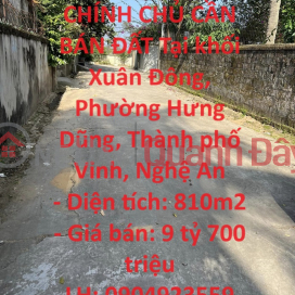 OWNER FOR SALE LAND In Xuan Dong block, Hung Dung Ward, Vinh City, Nghe An _0