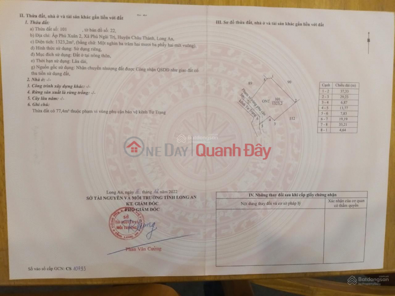 Property Search Vietnam | OneDay | Residential, Sales Listings OWNER FOR URGENT SALE OF 1800M2 RESIDENTIAL LAND IN CHAU THANH DISTRICT, LONG AN PROVINCE Contact: Anh Vu 0707 727 238