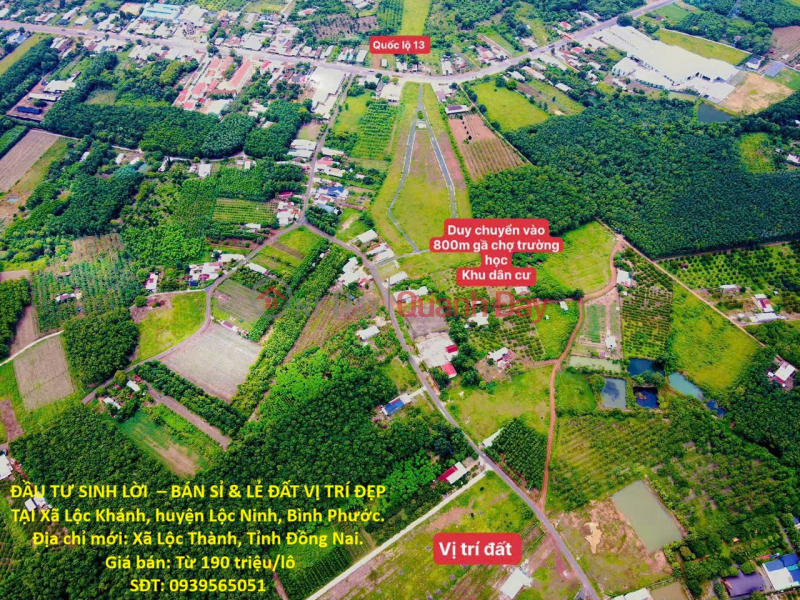 ĐẦU TƯ SINH LỜI – BÁN SỈ & LẺ ĐẤT VỊ TRÍ ĐẸP TẠI Xã Lộc Khánh, huyện Lộc Ninh, Bình Phước Niêm yết bán