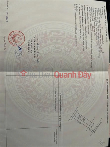 Property Search Vietnam | OneDay | Residential Sales Listings | HOT HOT – OWNER NEEDS TO SELL 2 ADJACENT PLOTS OF LAND, 95 SQM AREA, IN QUANG TRACH COMMUNE, QUANG XUONG DISTRICT, THANH HOA PROVINCE