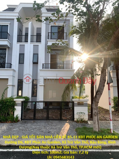 BEAUTIFUL HOUSE - GREAT PRICE FOR SALE: TOWNHOUSE B5-13 PHUC AN GARDEN URBAN AREA – BEAUTIFUL HOUSE, POTENTIAL LOCATION _0