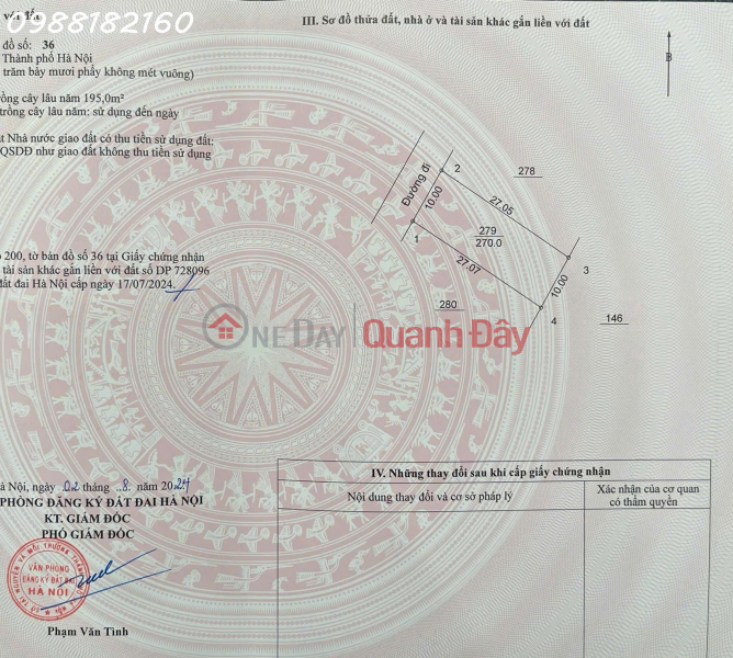 LAND IN SATELLITE CITY NO. 1 IN HANOI - LUXURY RESIDENCE, CONTACT 0988 182 160 Sales Listings