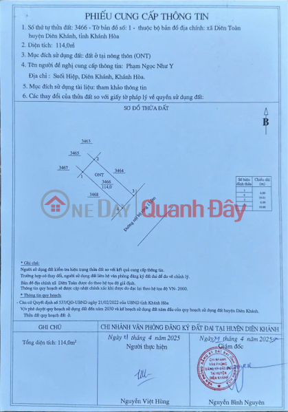 Property Search Vietnam | OneDay | Nhà ở, Niêm yết bán, BÁN ĐẤT TRUNG TÂM DIÊN KHÁNH – VỊ TRÍ ĐẮC ĐỊA, GIÁ CỰC TỐT!