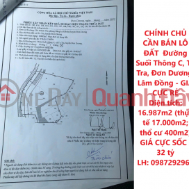 OWNER NEEDS TO SELL LAND LOT ON SUOI THONG C STREET, TUT TRA, DON DUONG, LAM DONG - VERY CHEAP PRICE _0