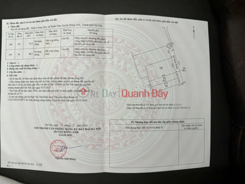 Chính chủ cần bán 83m Lương Quy, Xuân Nộn Niêm yết bán