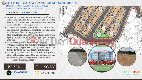 SUPER PRODUCT OF LAND ON NATIONAL HIGHWAY 2 IN AN TUONG WARD - TUYEN QUANG CITY AREA 260M2 FRONTAGE 10.34M ONLY _0