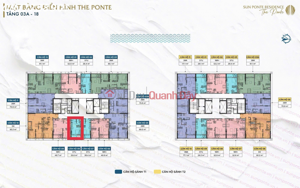 Bán căn Studio 25.8m2 - Sun Ponte tầng cao view đẹp, giá 2 tỷ 750tr, sở hữu lâu dài | Việt Nam, Bán | đ 2,75 tỷ