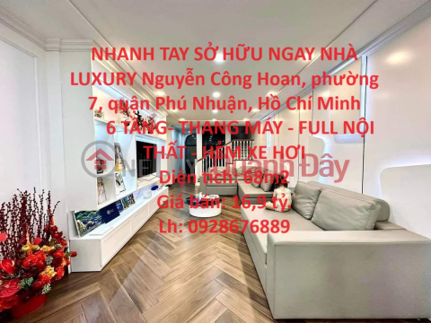 NHANH TAY SỞ HỮU NGAY NHÀ LUXURY Nguyễn Công Hoan, Quận Phú Nhuận _0