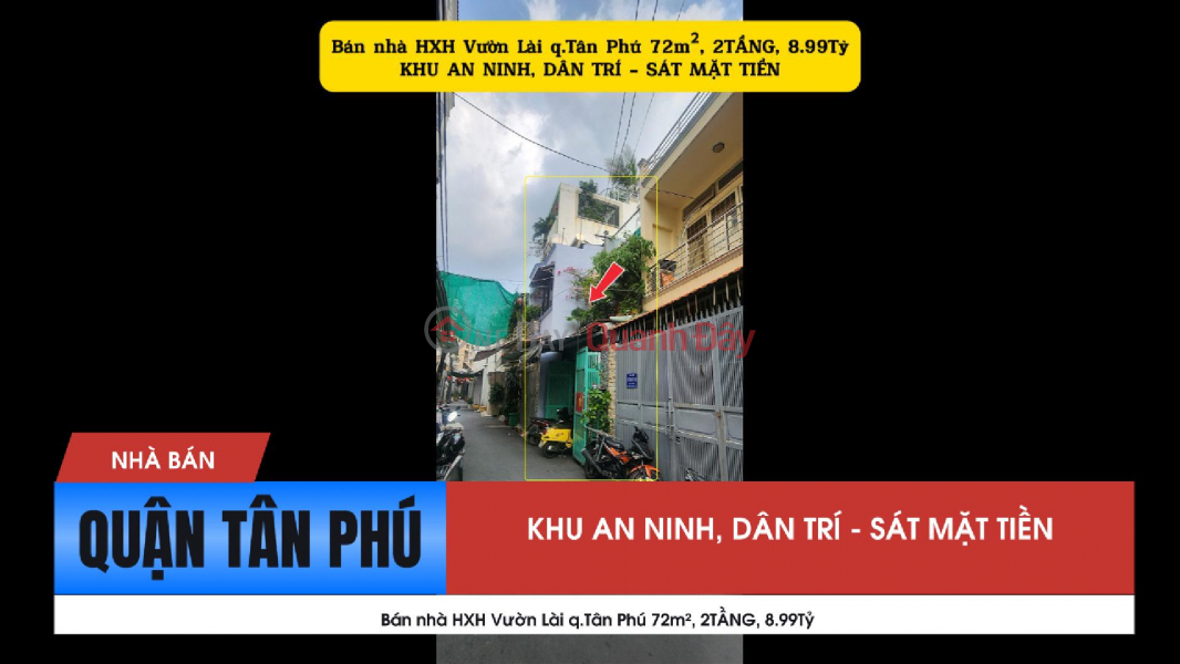 Bán nhà HXH Vườn Lài q.Tân Phú 72m², 2TẦNG, 8.99Tỷ Niêm yết bán