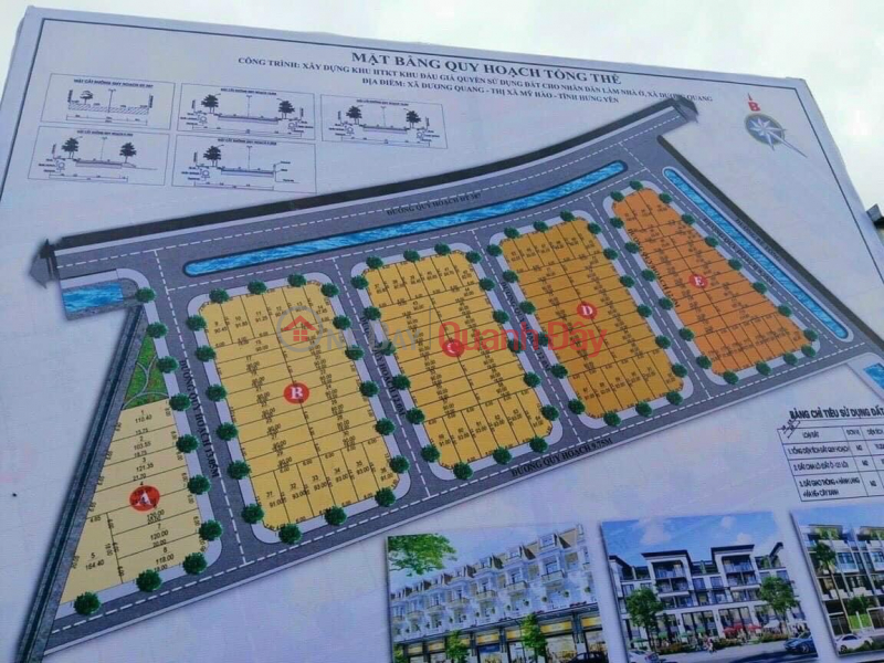 For sale, corner lot adjacent to flower garden, main axis of Duong Quang, My Hao, Sales Listings