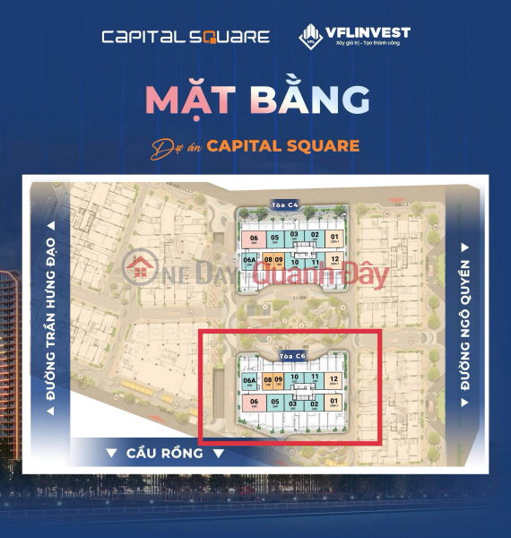 đ 5.48 Billion | Corner apartment for sale with 2 bedrooms, view of the bustling city center of Capital Square, Da Nang