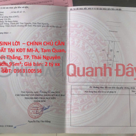 PROFITABLE INVESTMENT – OWNER NEEDS TO SELL LAND PLOT IN MI-A URBAN AREA, Tam Quan, Quyet Thang Commune, Thai Nguyen City _0