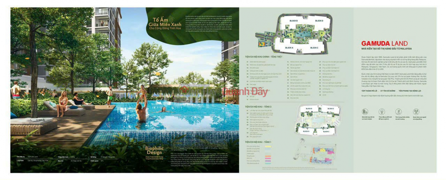 đ 3 Billion Elysian luxury apartment, green standards of Gamuda Land.