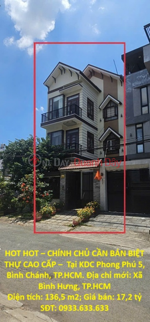 HOT HOT – OWNER NEEDS TO SELL LUXURY VILLA – Located in Phong Phu 5 Residential Area, Binh Chanh District, Ho Chi Minh City _0
