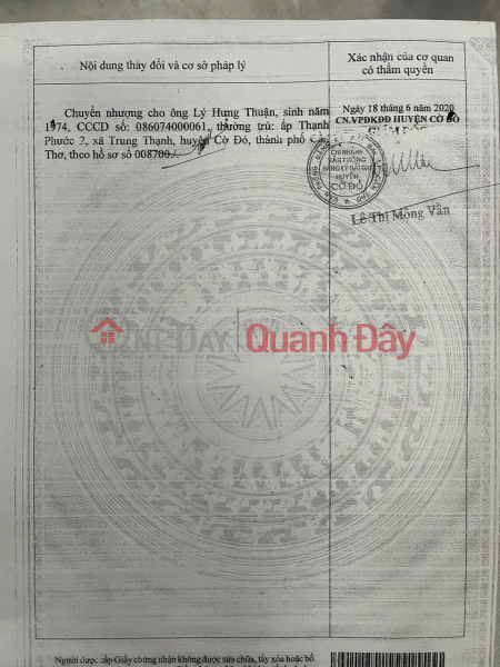 Property Search Vietnam | OneDay | Residential, Sales Listings PRIME LAND - GREAT PRICE - URGENT SALE OF A PLOT OF LAND WITH HIGH POTENTIAL IN Trung Thanh Commune, Co Do District, Can Tho City.