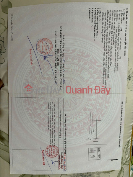 ĐẤT ĐẸP – GIÁ TỐT – CHÍNH CHỦ CẦN BÁN GẤP Tại Thị trấn Đất Đỏ, Huyện Đất Đỏ, Bà Rịa – Vũng Tàu Niêm yết bán