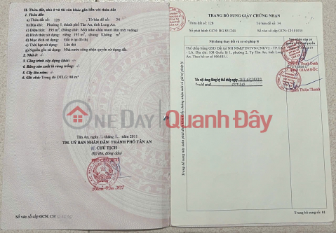 PRIME LOCATION - INVESTMENT OPPORTUNITY - 2 ADJACENT PLOTS OF LAND FOR SALE in Ward 5, Tan An City, Long An Province. _0