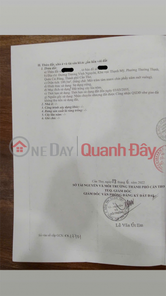 Property Search Vietnam | OneDay | Nhà ở Niêm yết bán NHÀ BÁN CHÍNH CHỦ - MẶT TIỀN Đường Trương Vĩnh Nguyên, P. Trường Thạnh, Cái Răng - Cần Thơ