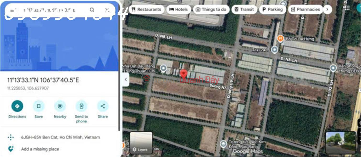 Property Search Vietnam | OneDay | Nhà ở | Niêm yết bán, Bán lô đất siêu đẹp tại đường N7, Lai Hưng, Bàu Bàng, DT 150m2, giá đầu tư
