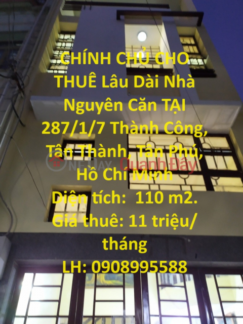 CHÍNH CHỦ CHO THUÊ Lâu Dài Nhà Nguyên Căn TẠI: Tân Phú Hồ Chí Minh _0