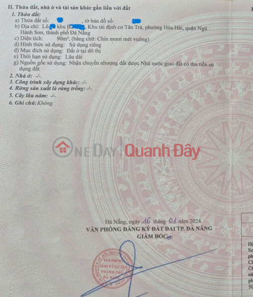 Land for sale on Vo Van Dong Street, Hoa Hai Ward, Ngu Hanh Son District Sales Listings