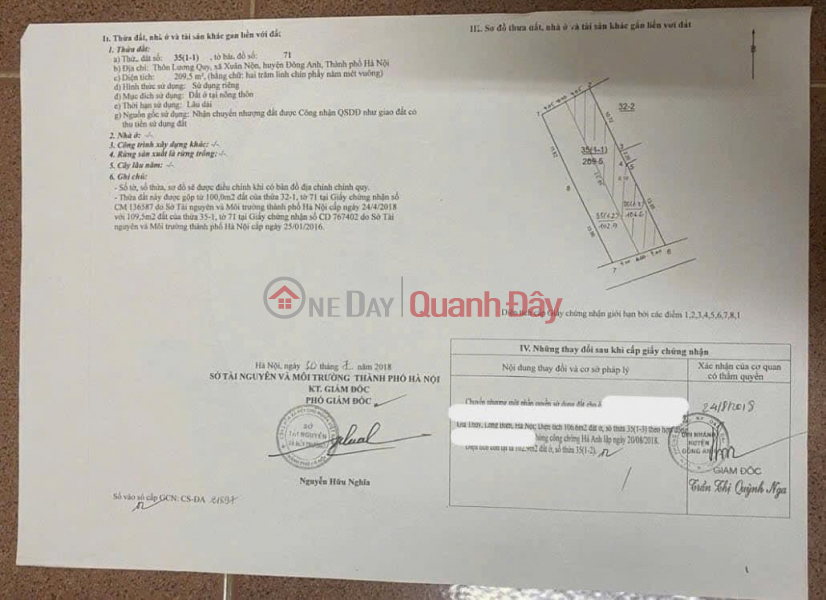 The owner sells 106m Luong Quy - Xuan Non - Dong Anh, Hanoi. Car-accessible road to the land, price slightly 2 billion, Vietnam Sales đ 2.5 Billion