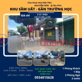 Cho thuê nhà mặt tiền Nguyễn Sơn 96m2, 1 Lầu, 23 triệu - gần trường học _0