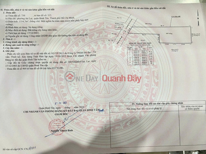 Bán Lô Đất MT 221 Lê Tấn Bê, P. An Lạc, Đất Rộng, sổ đẹp, công chứng trong ngày 1900m2 - Giá 185 Tỷ Niêm yết bán