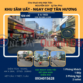 Cho thuê nhà mặt tiền Nguyễn Súy 104m2, 1Lầu, 16 triệu - cạnh CHỢ Tân Hương _0