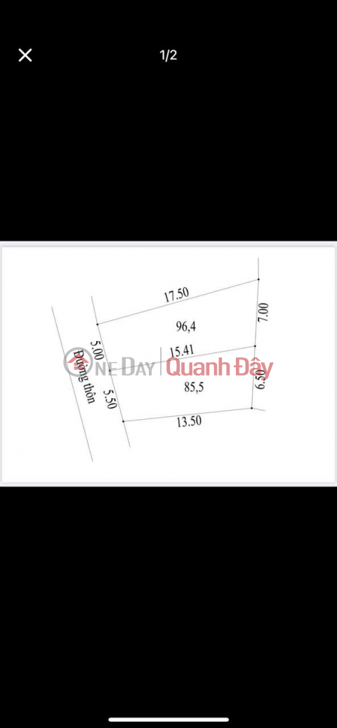 Đã tách thành 2 lô 96.4 m2 và 85.5 m2
- Đ/c : Chúc đồng - Thụy hương - Chương Mỹ - Hà Nội. _0