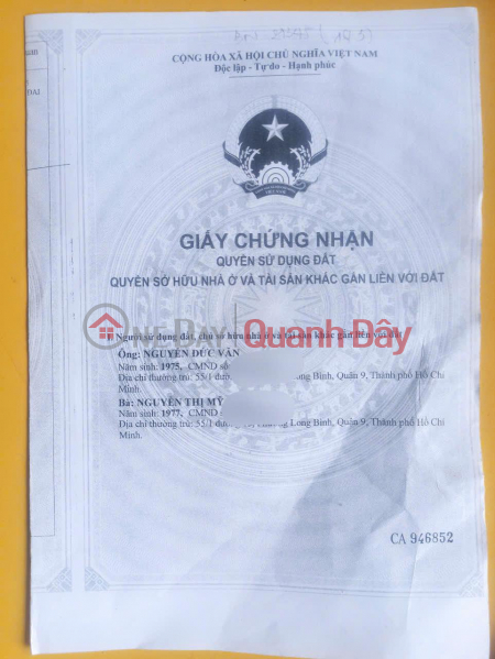 Property Search Vietnam | OneDay | Residential, Sales Listings | OWNER Sells 1 Ground Floor 1 First Floor House in Long Binh Ward (Old District 9),Thu Duc City