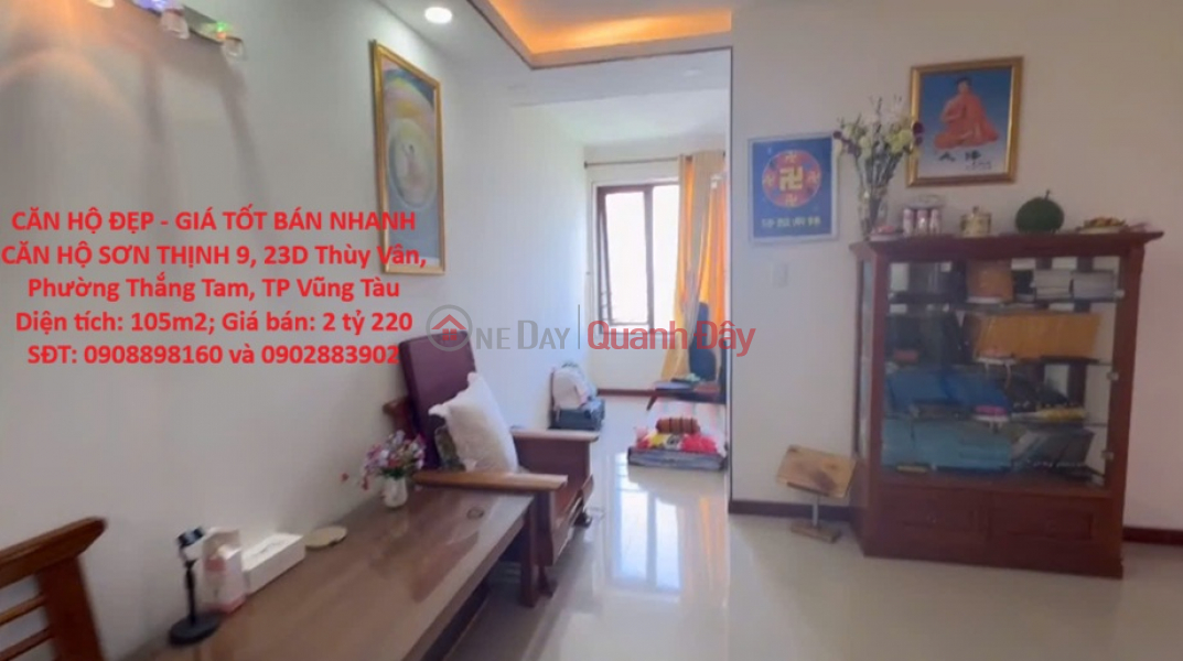 CĂN HỘ ĐẸP - GIÁ TỐT BÁN NHANH CĂN HỘ SƠN THỊNH 9, 23D Thùy Vân, Phường Thắng Tam, TP Vũng Tàu Niêm yết bán