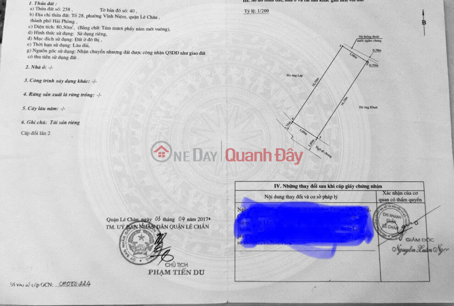 Bán đất mặt ngõ gần ngã 3 Thiên Lôi - Trực Cát, 80m MT5m giá 34 tr/m Niêm yết bán