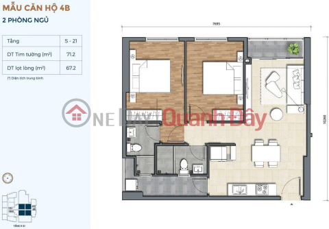 Bán căn hộ 2PN 2WC Quận 2, diện tích 71m2, mặt tiền Nguyễn Thị Định, giá bán 4 tỷ _0