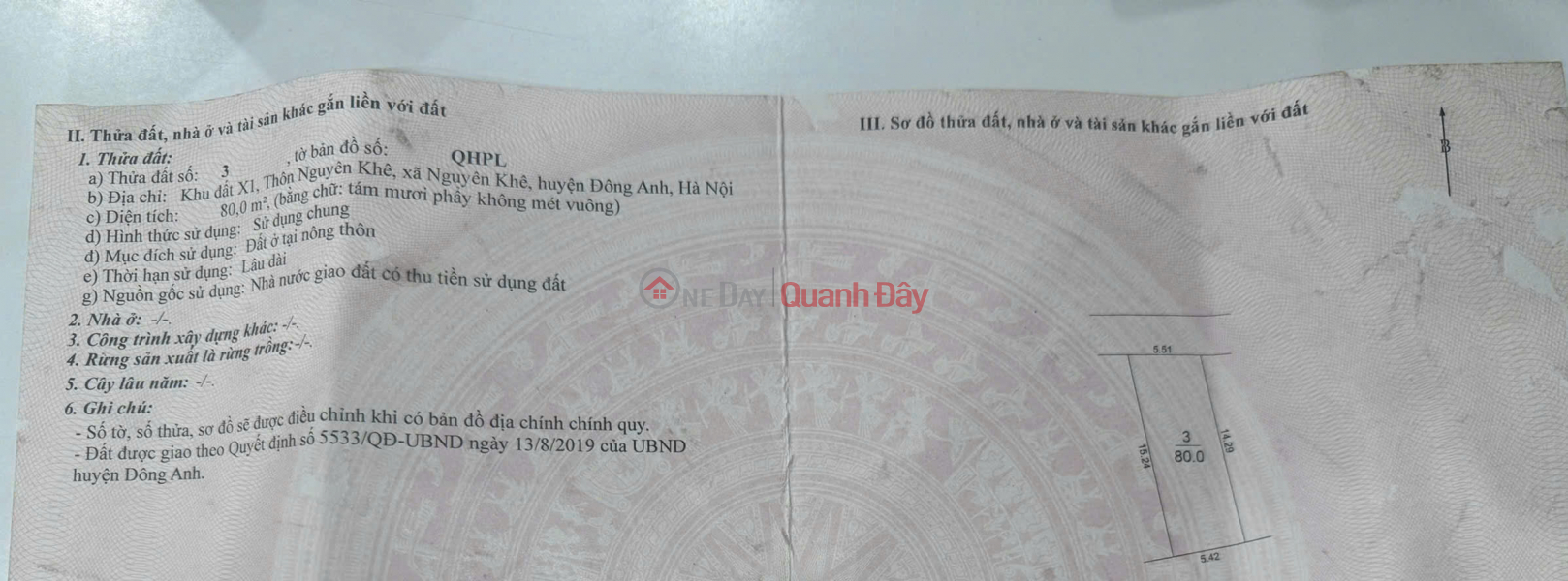 đ 11,5 tỷ BÁN ĐẤT X1 NGUYÊN KHÊ – ĐÔNG ANH - VIEW CÔNG VIÊN TRƯỚC M