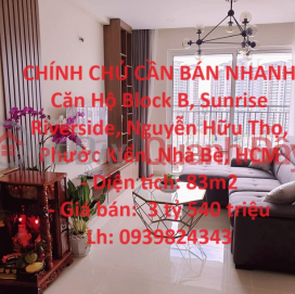 CHÍNH CHỦ CẦN BÁN NHANH Căn Hộ Block B, Sunrise Riverside, Nguyễn Hữu Thọ, Phước Kiển, Nhà Bè, HCM _0