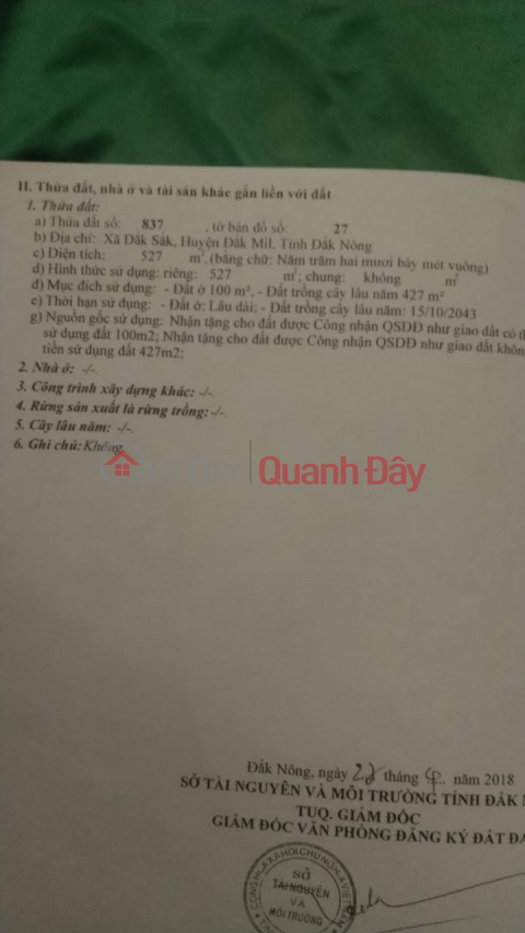 CHÍNH CHỦ Bán 2 Lô Đất Liền Kề Vị Trí Đẹp Tại Xã Đăk Sak, Huyện Đăk Mil, Đăk Nông _0