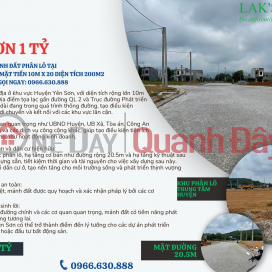 Land Subdivision Yen Son District: Opposite Park 200m2 10m MT just over 1 billion, Own Now _0