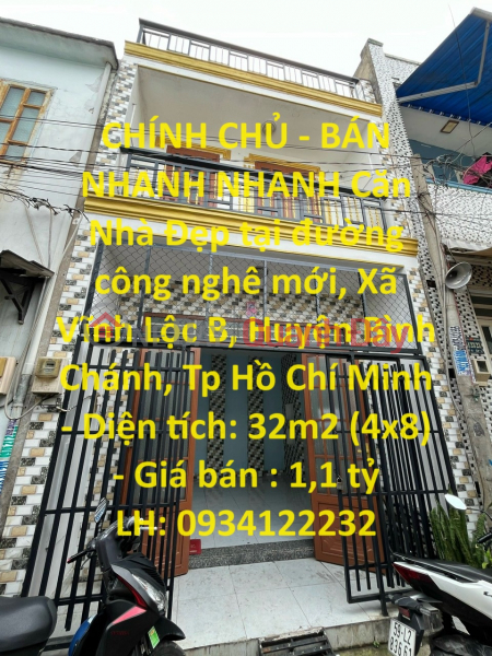 CHÍNH CHỦ - BÁN NHANH NHANH Căn Nhà Đẹp tại Huyện Bình Chánh, Tp Hồ Chí Minh Niêm yết bán