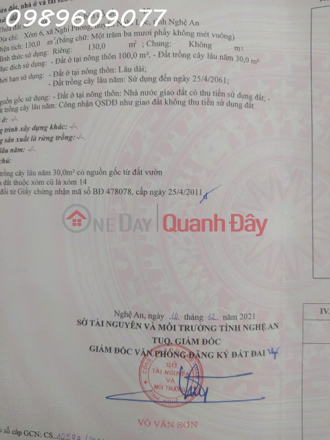 Land for sale in Nghi Phong, Vinh City, Nghe An, area 130m2, investment price only 15 million\/1m2, negotiable _0