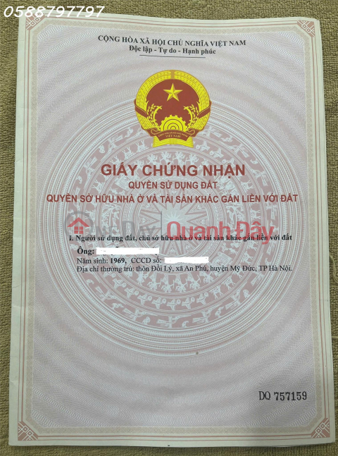 Owner needs to sell 159m2 of land in An Phu commune, My Duc, Hanoi, investment price _0
